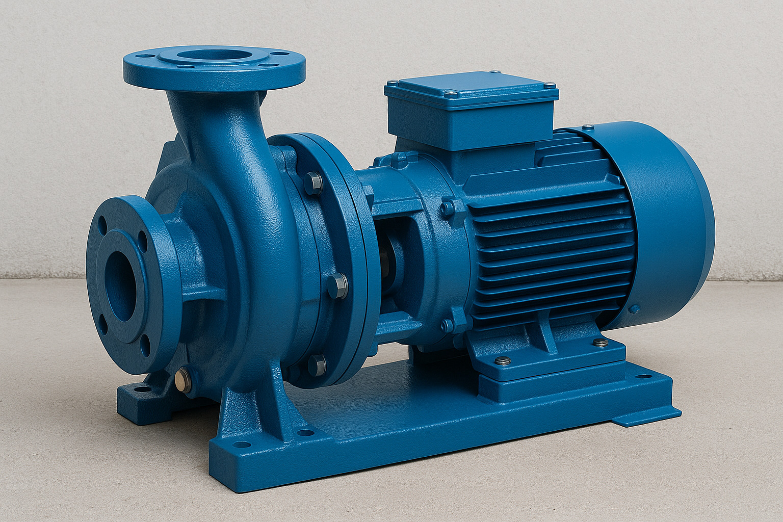 Water pumps and industrial pumping equipment in a plant room